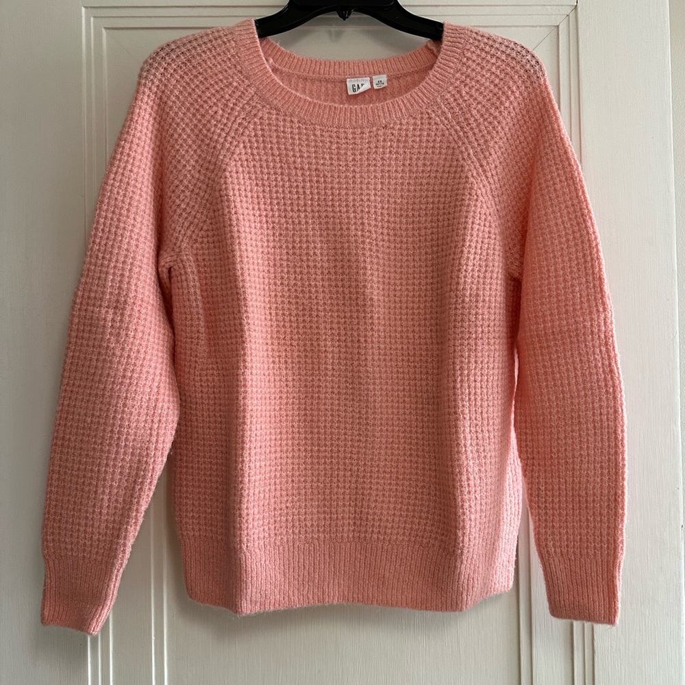 Like-new - Gap Waffle Stitch Pullover Sweater in Pink Guava - Women’s XSP